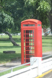 An old-fashioned British telephone booth in Basseterre, a reminder of the former colonial days of St. Kitts & Nevis.