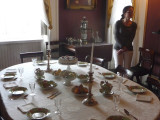 The formal dining room at Bartow-Pell Mansion set as it would have been in the 19th century for dinner parties.