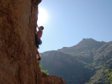 Tim climbs Intellitoys - 5.9 (Echo Cliffs)