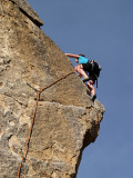 Taylor climbs Cryptic on Headstone Rock - 5.8 (Joshua Tree)