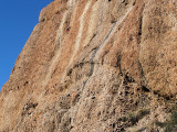 Tim climbs Dirty Deeds - 5.8 (Echo Cliffs)