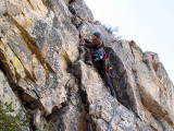 Richard climbs second pitch of Angels Fright - 5.6 Tahquitz