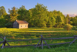 Log Building At Sunset 10110