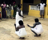 The fetish priestess Nana Saah and two of her novices prepare for a trance dance.