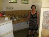 Bernice in camp kitchen