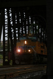 train on the steel bridge