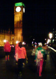 Big Ben chimes 3am such a thrill, 2 miles to go - some people getting very cold!