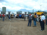 Lining up for the food