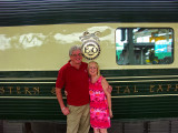 Posing in front of the train