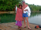 Dave and Mopsie standing on jetty