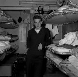  Sailor in sleeping compartment , USS Hugh Purvis,  DD 709