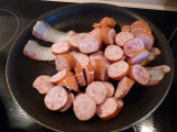 Brown Sausage with Bacon