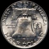 1958-D Franklin Half Dollar PCGS MS 64 FBL rev
