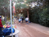 on the course the first day. 72-hour runners Juli Aistars and John Geesler in front.