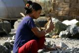 Roadworks - chopping stones
