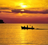 The fishermen leaves the port at sunrise...