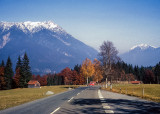 Entering Garmisch with Zugspitze Mountains in the background