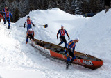 arrive sur la neige  du Chteau Frontenac