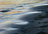 rayons orangés sur le sable