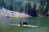 Josiah and Toledo on Hemlock Lake