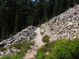 Rock walled trail