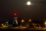 Full moon and Fond du Lac Lighthouse