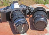 Olympus OM D with 12-50 and 45-175 lenses