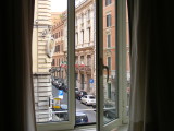 Looking out our Rome hotel room