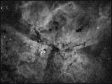 The Carina nebula -Hydrogen Alpha only