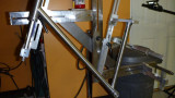 Mitered downtube and seat tube in the frame jig
