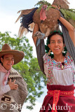 Girl dancing with turkey