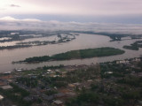 Over City looking at confluence of Ohio and TN rivers