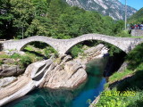 Famous stone bridge at Lavertezzo
