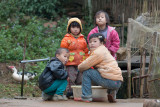 Children playing in a little village near Sa Pa