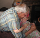 25 Dec 2010, Giving Grandpa Bert a hug