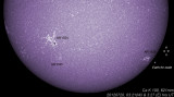 20120720 03:21(W) & 3:27(E) hrs UT CaK PST with 100, 621mm with PST BF, S hemi mosaic