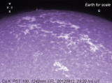 20120812 23:20 hrs UT Ca K PST with 100 1242mm EFL with Baader U BF W limb