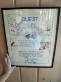 Guest embroidery at the Three Lakes cottage