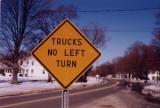 Trucks No Left Turn