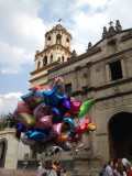 Balloons and church