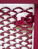 Snowy red fence