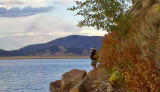 Henrys Lake, Bob fishing at The Cliffs