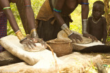 A couple of families live where we crossed the river. The ladies were working.