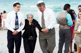Mike & Dave helping Mom from beach
