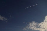 Persied Meteor (faint) and International Space Station (bright) streaks