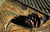  Textures ... pine cone, ceramic and deck ...