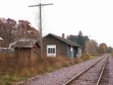 Milwaukee Road Depot, Juda, Wisconsin Depot with His & Hers Outhouse.jpg