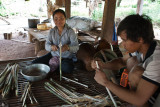 Preparing rattan for a local dish