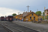 6a Antonito train unloads at station in Chama