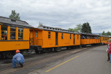 5 The concession car on the 0830 train passes with the car knocker continuing to check the brakes